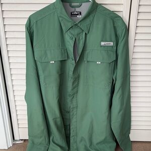 Habit Sun Fishing Hiking Men's Green Long Sleeve Shirt